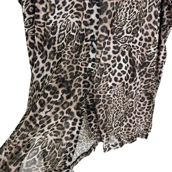 SEA LEVEL Wildside Mesh Beach Coverup Caftan Shirt Animal Print Size S NWT - Picture 9 of 13